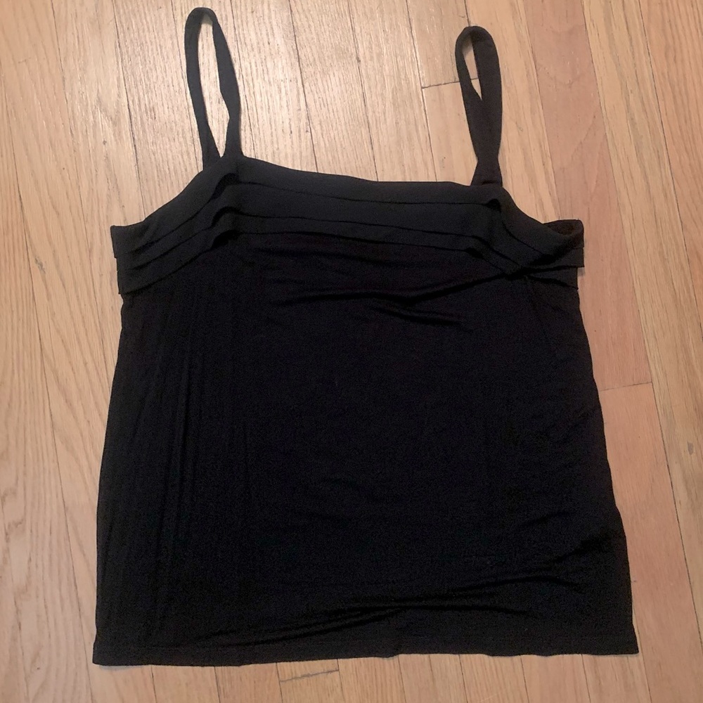 Calvin Klein Black ruffle tank